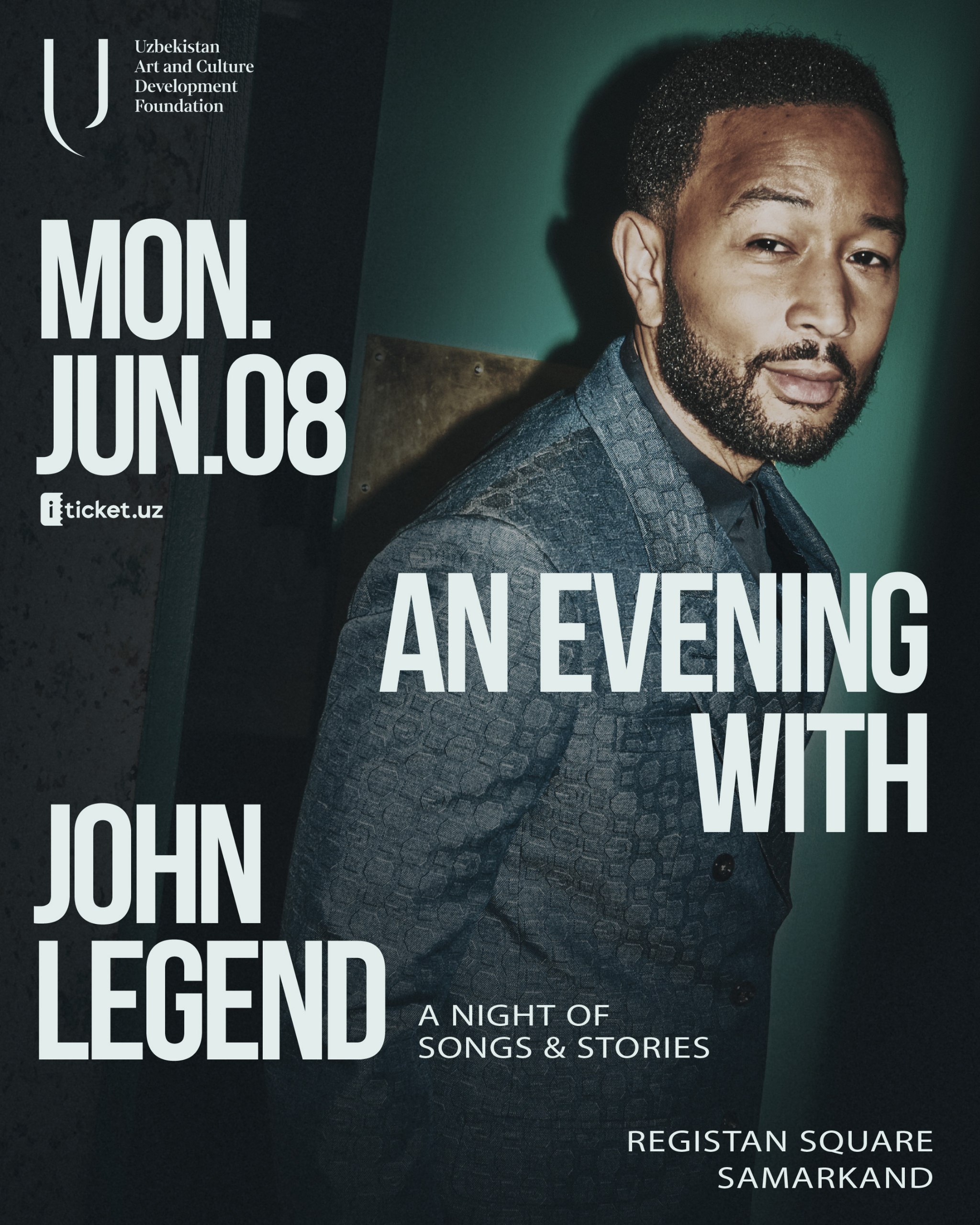 On 8 June 2026, Registan Square in Samarkand will host a concert by one of the world’s most renowned contemporary musicians — singer, songwriter and actor John Legend, a recipient of the Grammy, Oscar, Tony and Emmy awards.