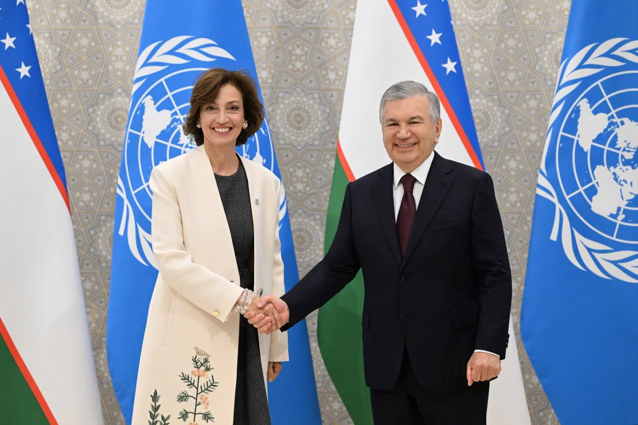 Shavkat Mirziyoyev Presents the Order of “Dustlik” to Audrey Azoulay