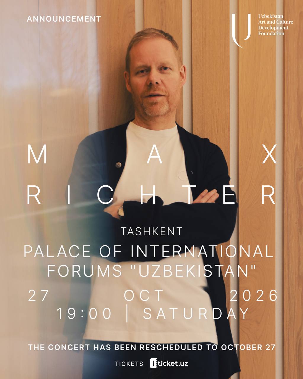 Concert by Max Richter rescheduled