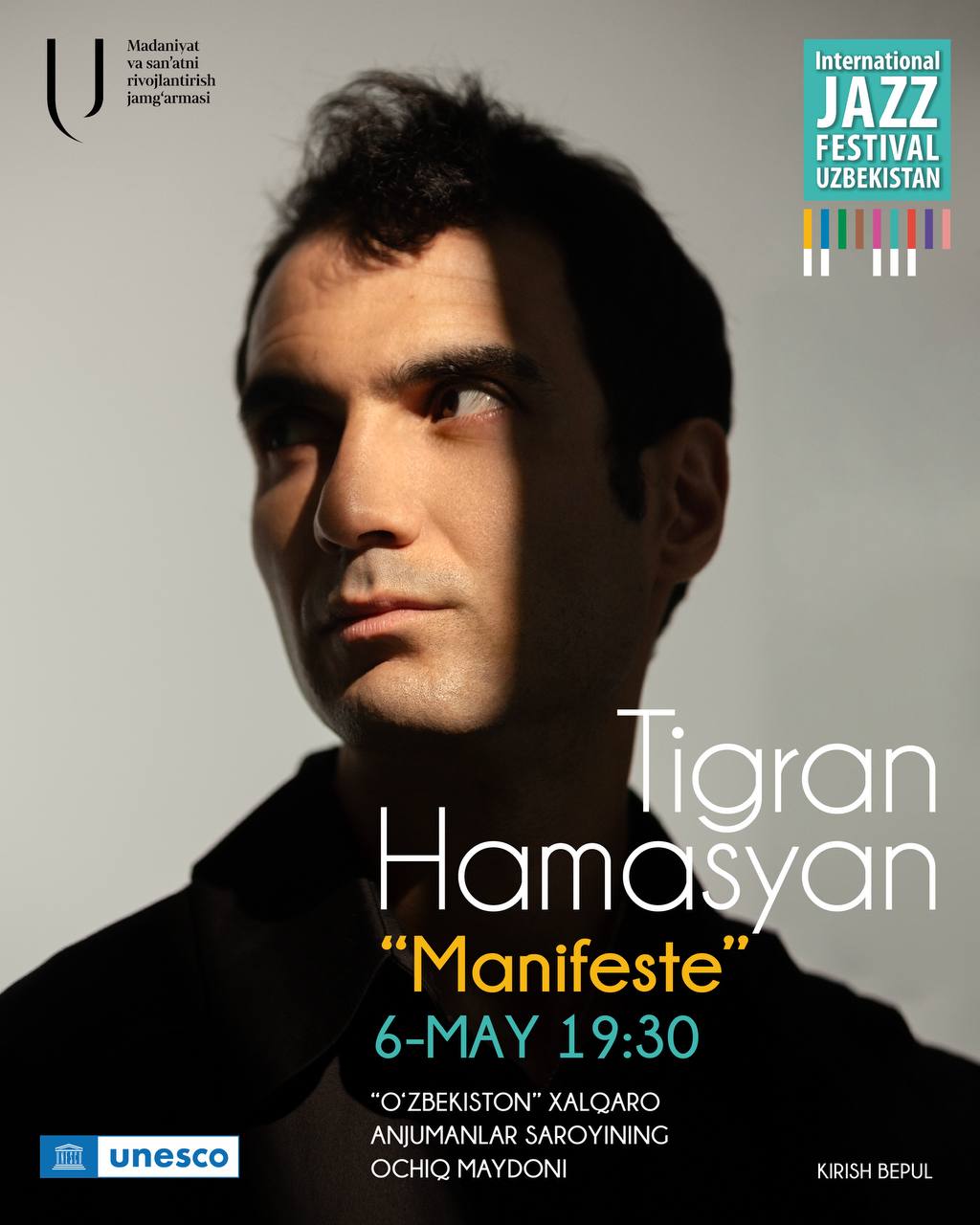 Tigran Hamasyan to perform at the International Jazz Festival in Tashkent