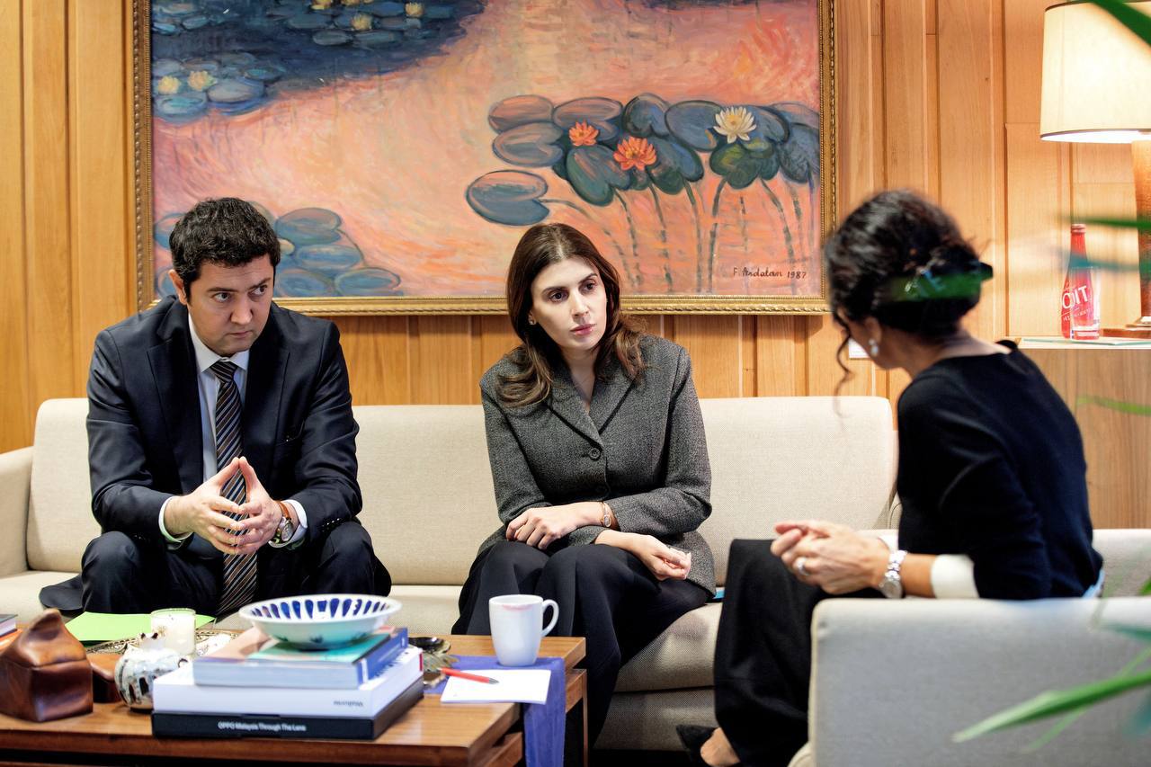 A meeting was held at the UNESCO headquarters in Paris with the Permanent Representative of Uzbekistan to UNESCO, Kamol Mukhtarov, and the Chairperson of the UNESCO Executive Board, Vera Lacoeuilhe